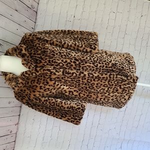 Faux leopard coat, size S